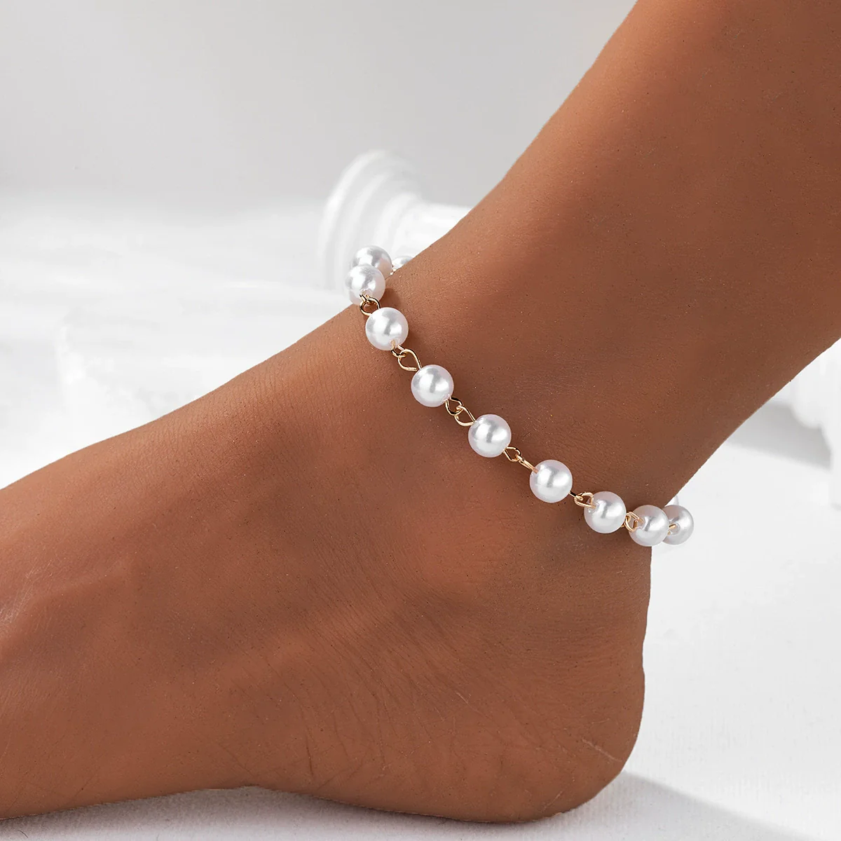 Wholesale Stainless Steel Pearl Totem Bracelet With Vacuum Goldplated Chain And Simple Design - Image 3