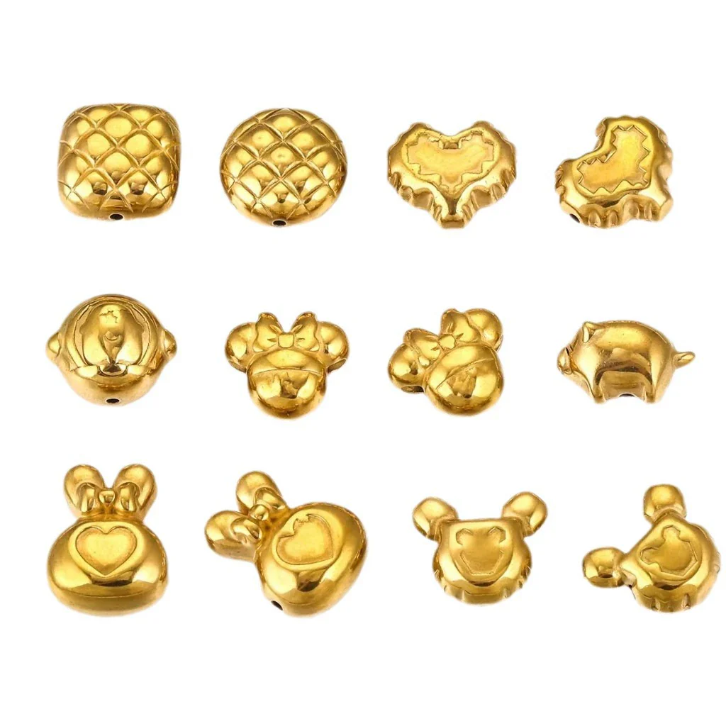 Wholesale Stainless Steel Perforated Round Baroque Style Totem Pattern 18K Gold Plated Spacer Beads For Diy Pendant Necklace And Bracelet Jewelry - Image 5