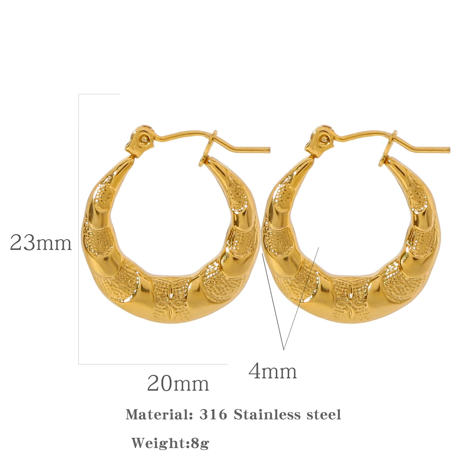 Wholesale Stainless Steel Retro Fashion Plant Flowers Pattern Electroplated Women's Ear Buckles - Image 6