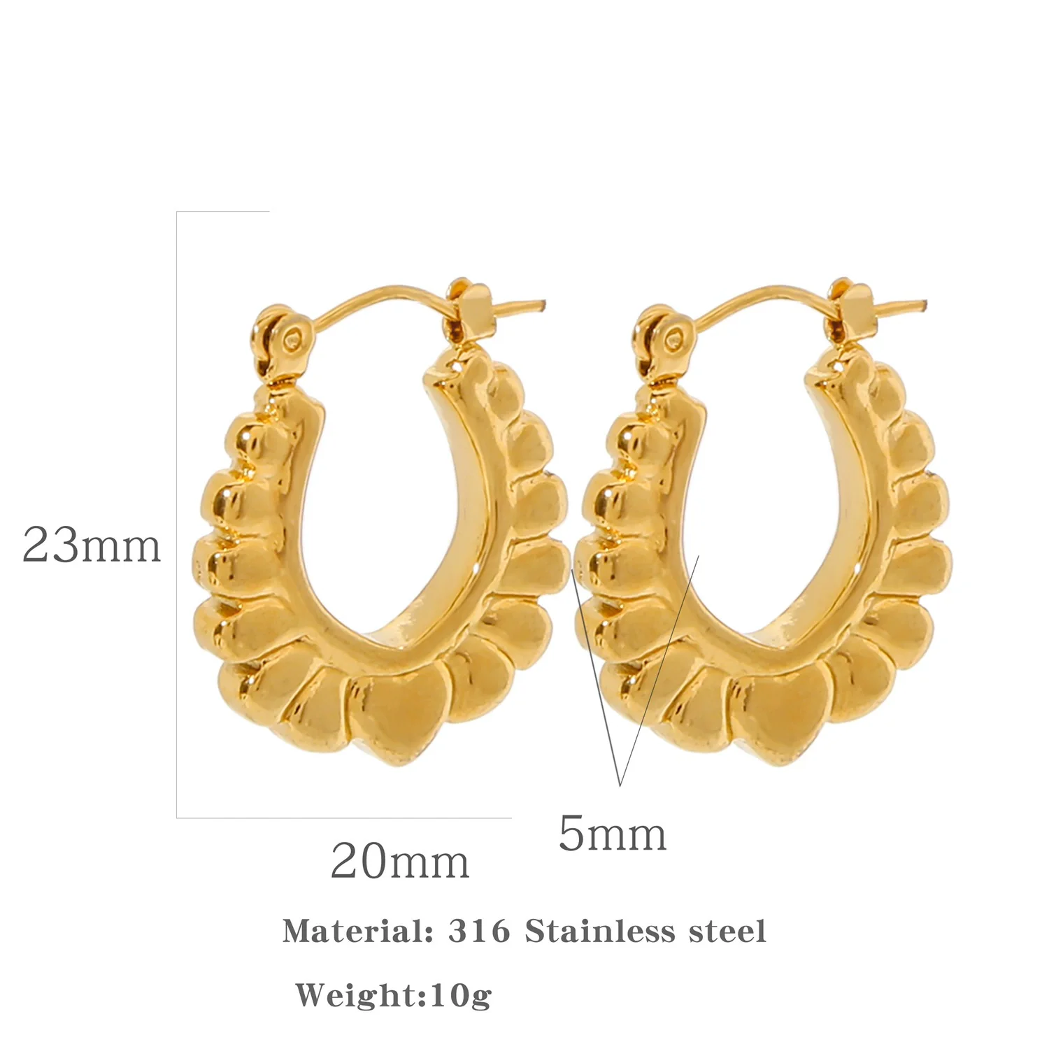 Wholesale Stainless Steel Retro Fashion Plant Flowers Pattern Electroplated Women's Ear Buckles - Image 7