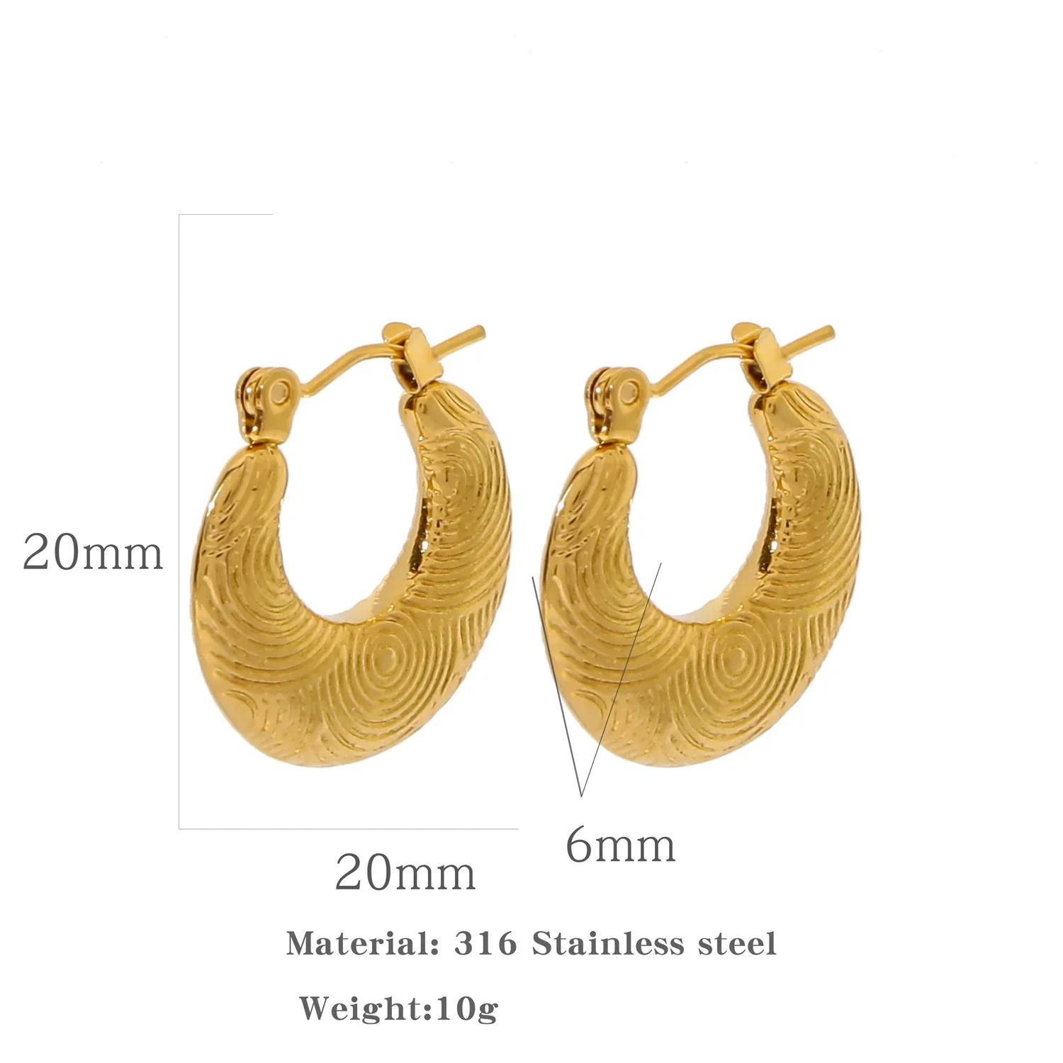 Wholesale Stainless Steel Retro Fashion Plant Flowers Pattern Electroplated Women's Ear Buckles - Image 8