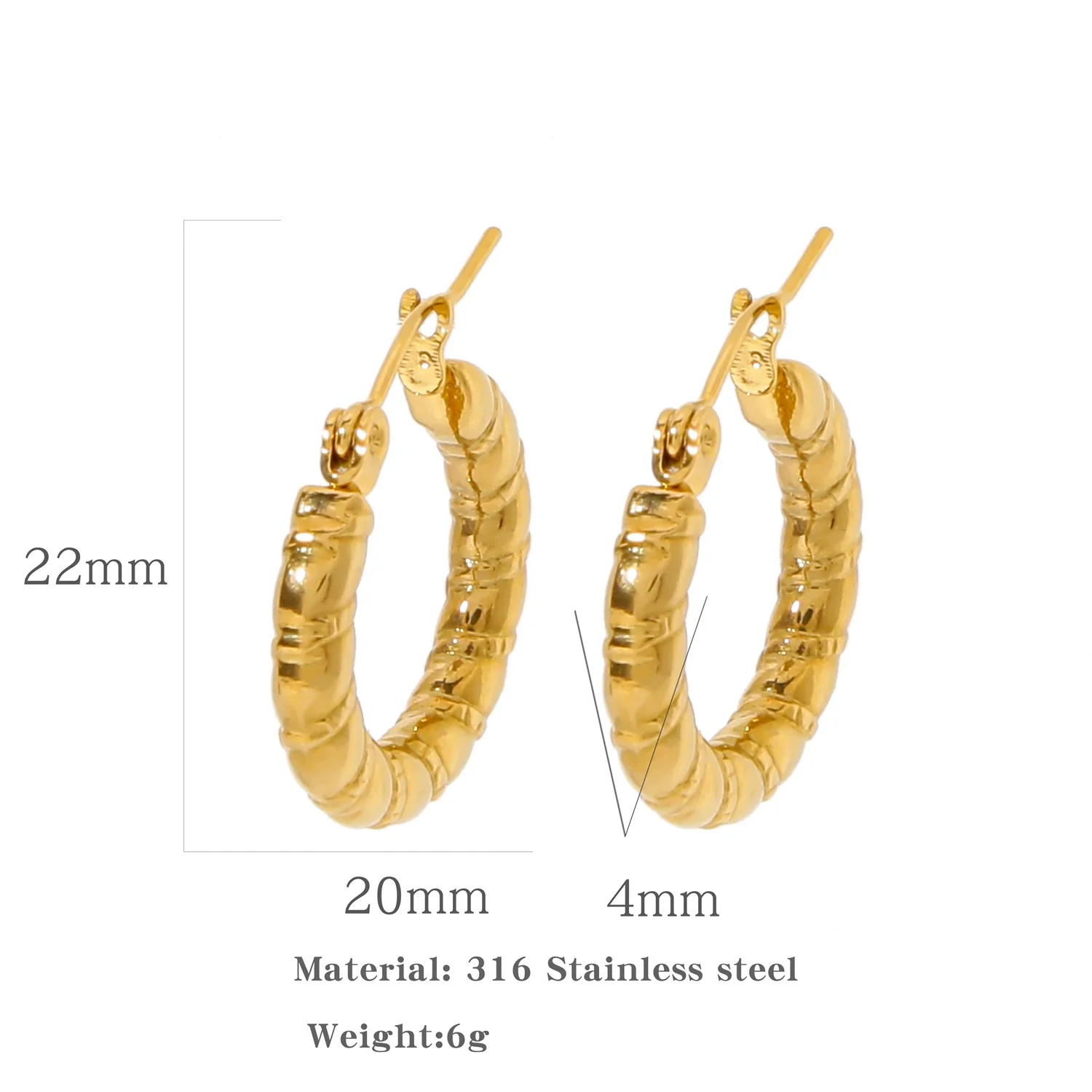 Wholesale Stainless Steel Retro Fashion Plant Flowers Pattern Electroplated Women's Ear Buckles - Image 9