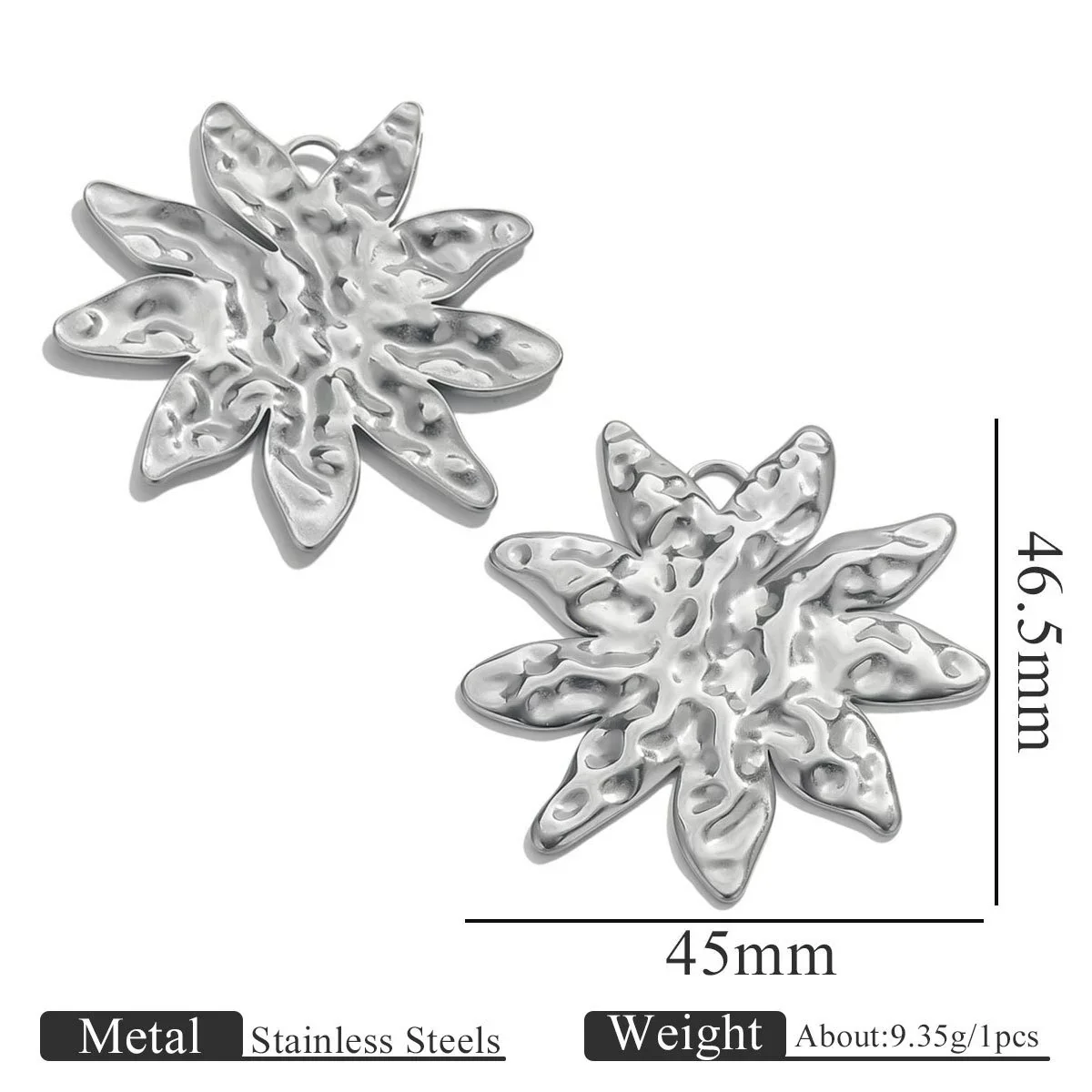 Wholesale Stainless Steel Retro Style Embossed Texture Gold Pendant Set With Flower Heart Fanshaped And Leaf Shapes Electroplated Diy Jewelry Accessories - Image 13