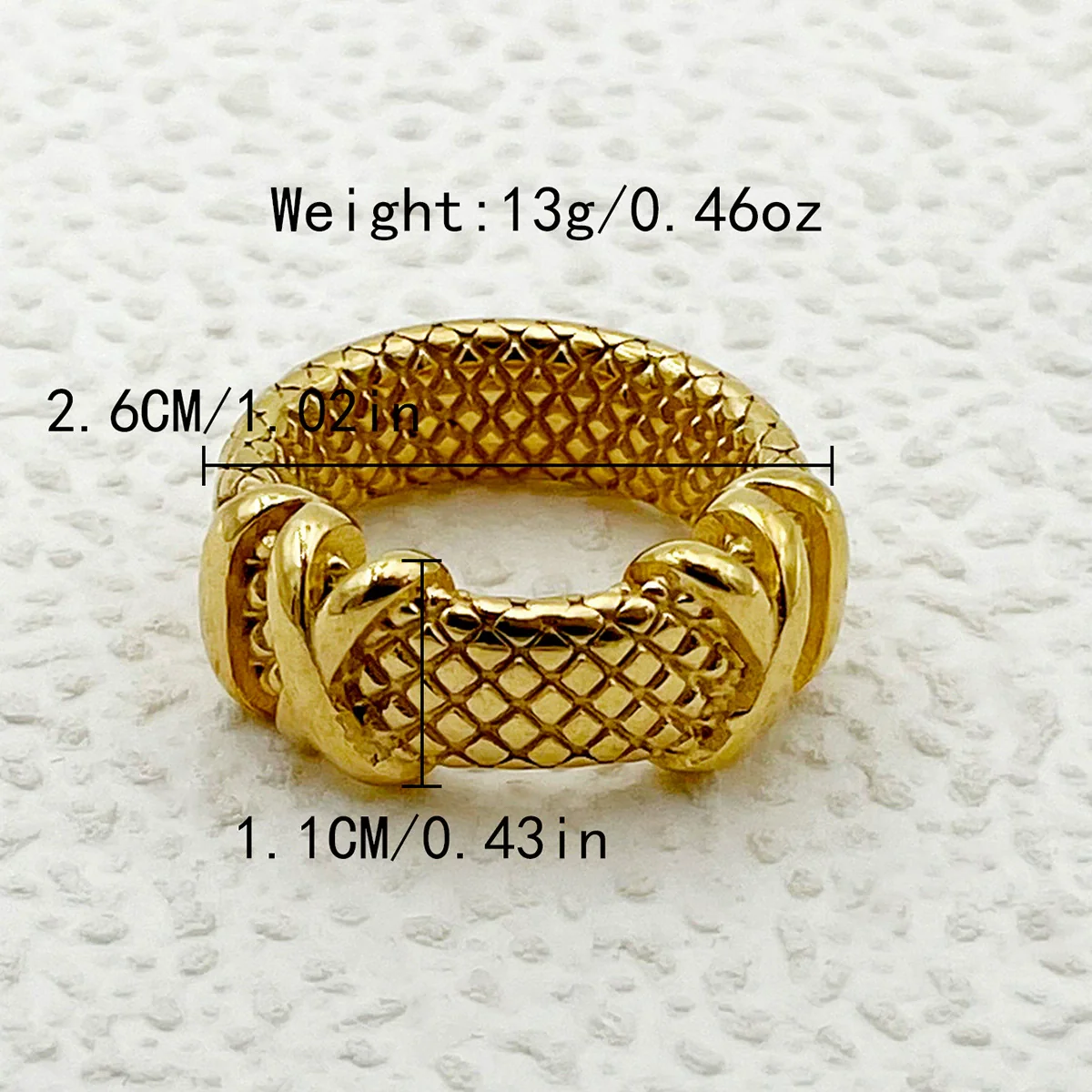 Wholesale Stainless Steel Ring With Snakeskin Pattern And Embossed Design French Retro Style Electroplated - Image 6