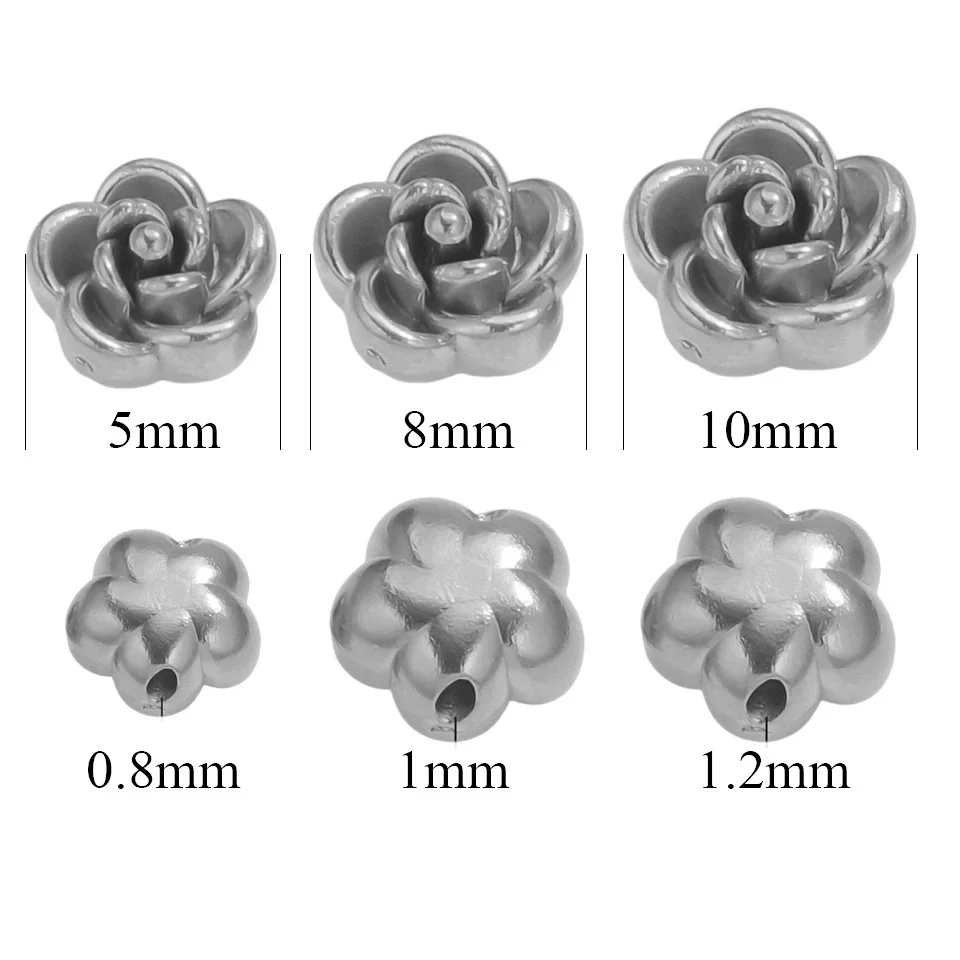 Wholesale Stainless Steel Rose Pattern Handmade Casting Beaded Jewelry Accessories Bracelet And Necklace - Image 6