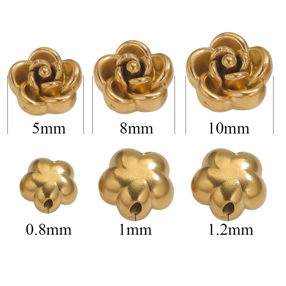 Wholesale Stainless Steel Rose Pattern Handmade Casting Beaded Jewelry Accessories Bracelet And Necklace - Image 7