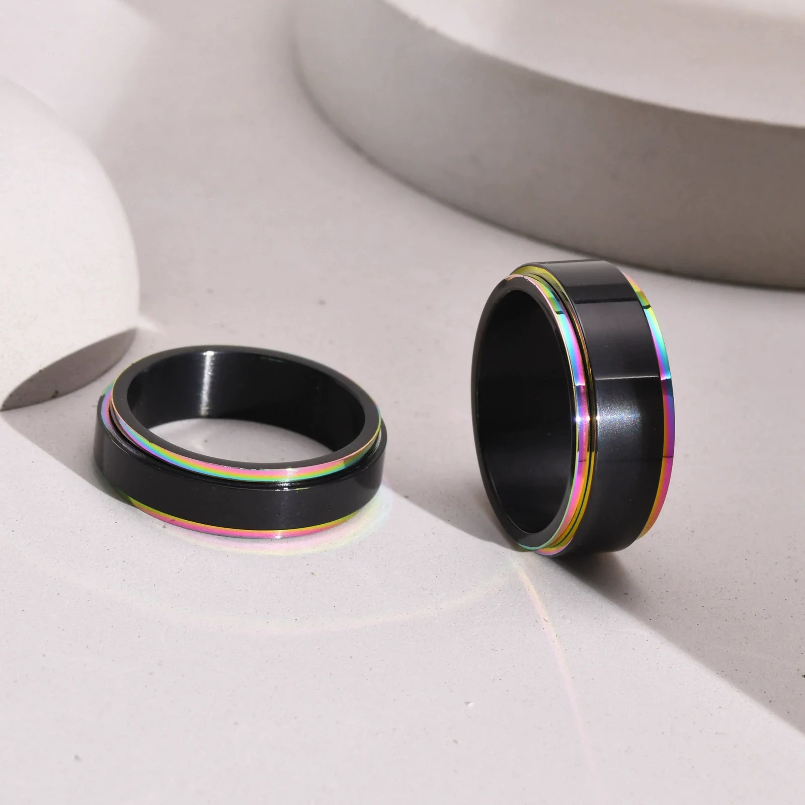 Wholesale Stainless Steel Rotatable Ring For Men In Black - Image 4