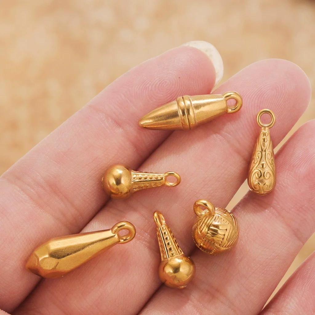 Wholesale Stainless Steel Round Pendant Necklace Accessories Electroplated 18K Gold Color Diy Jewelry - Image 4