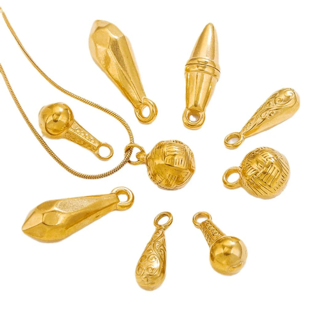 Wholesale Stainless Steel Round Pendant Necklace Accessories Electroplated 18K Gold Color Diy Jewelry - Image 5