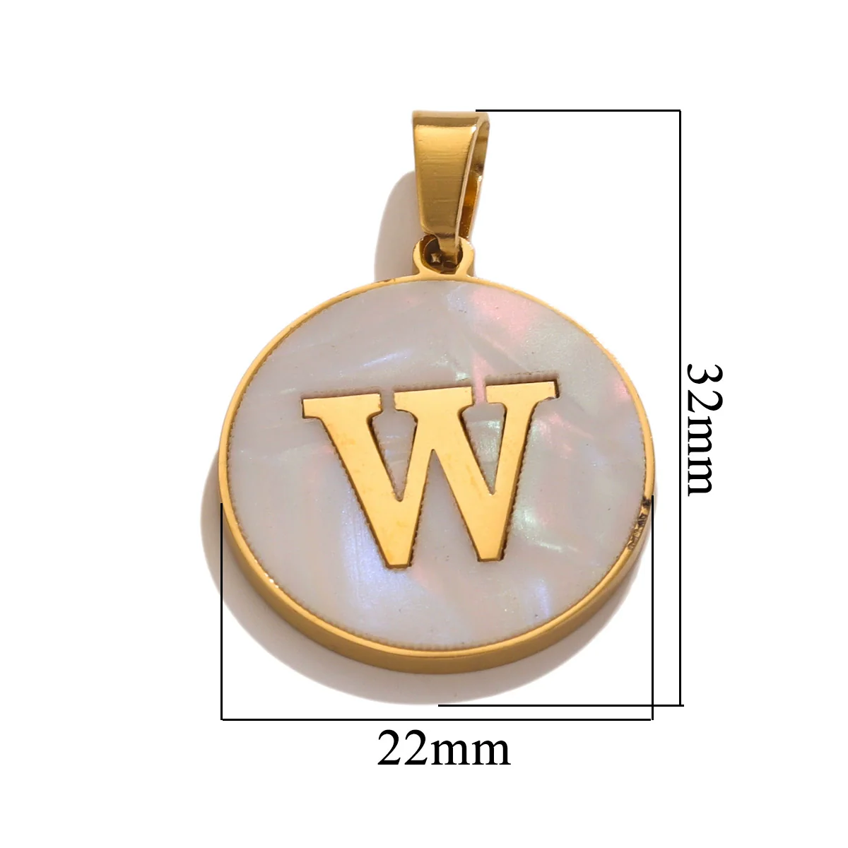 Wholesale Stainless Steel Round Shell Letter Pendant Jewelry Accessories Necklace Electroplated 18K Diy Handmade Fashion Style - Image 28
