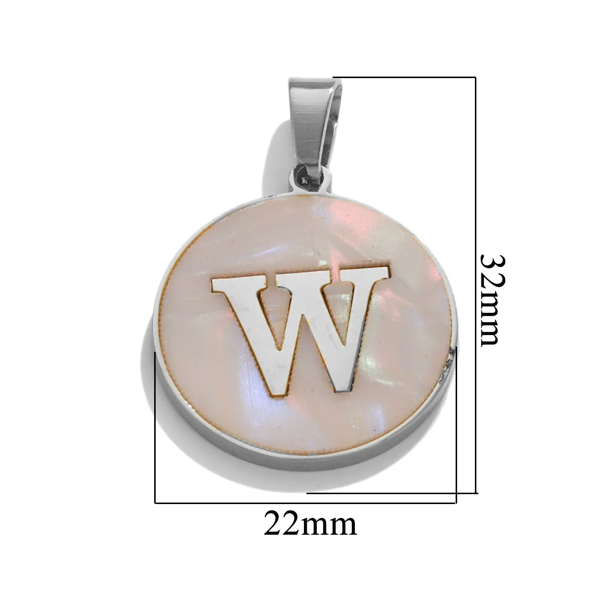 Wholesale Stainless Steel Round Shell Letter Pendant Jewelry Accessories Necklace Electroplated 18K Diy Handmade Fashion Style - Image 54