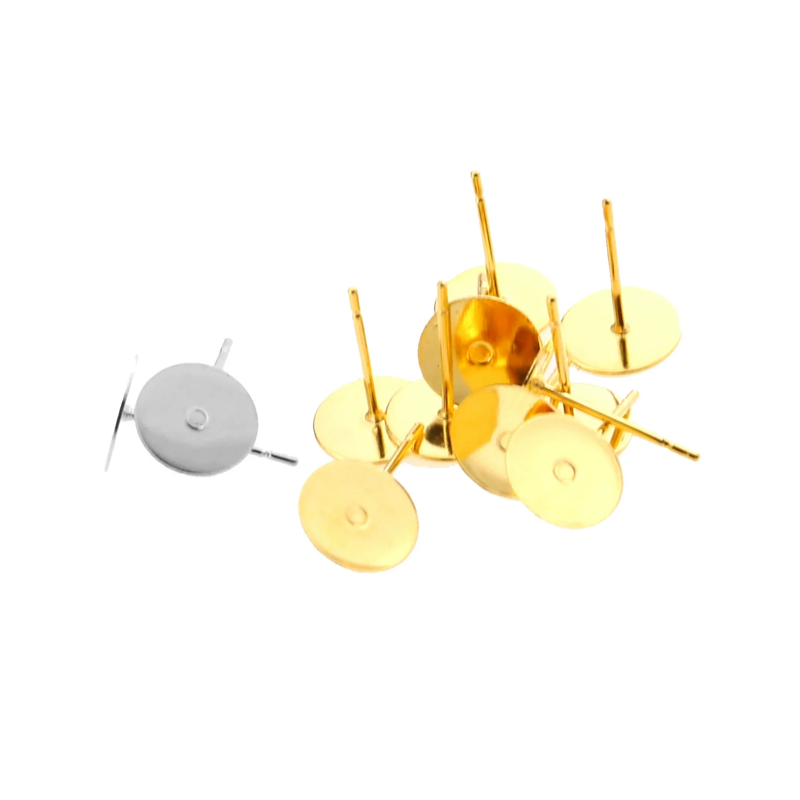 Wholesale Stainless Steel Simple Geometric Electroplated Diy Handmade Antiallergic Ear Needle Accessories - Image 2