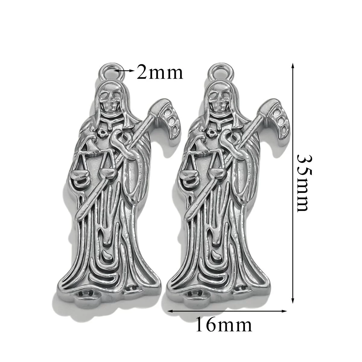 Wholesale Stainless Steel Skull Sickle Crown Pendant Necklace Vacuum Plated 18K Gold Cartoon Character Style - Image 7