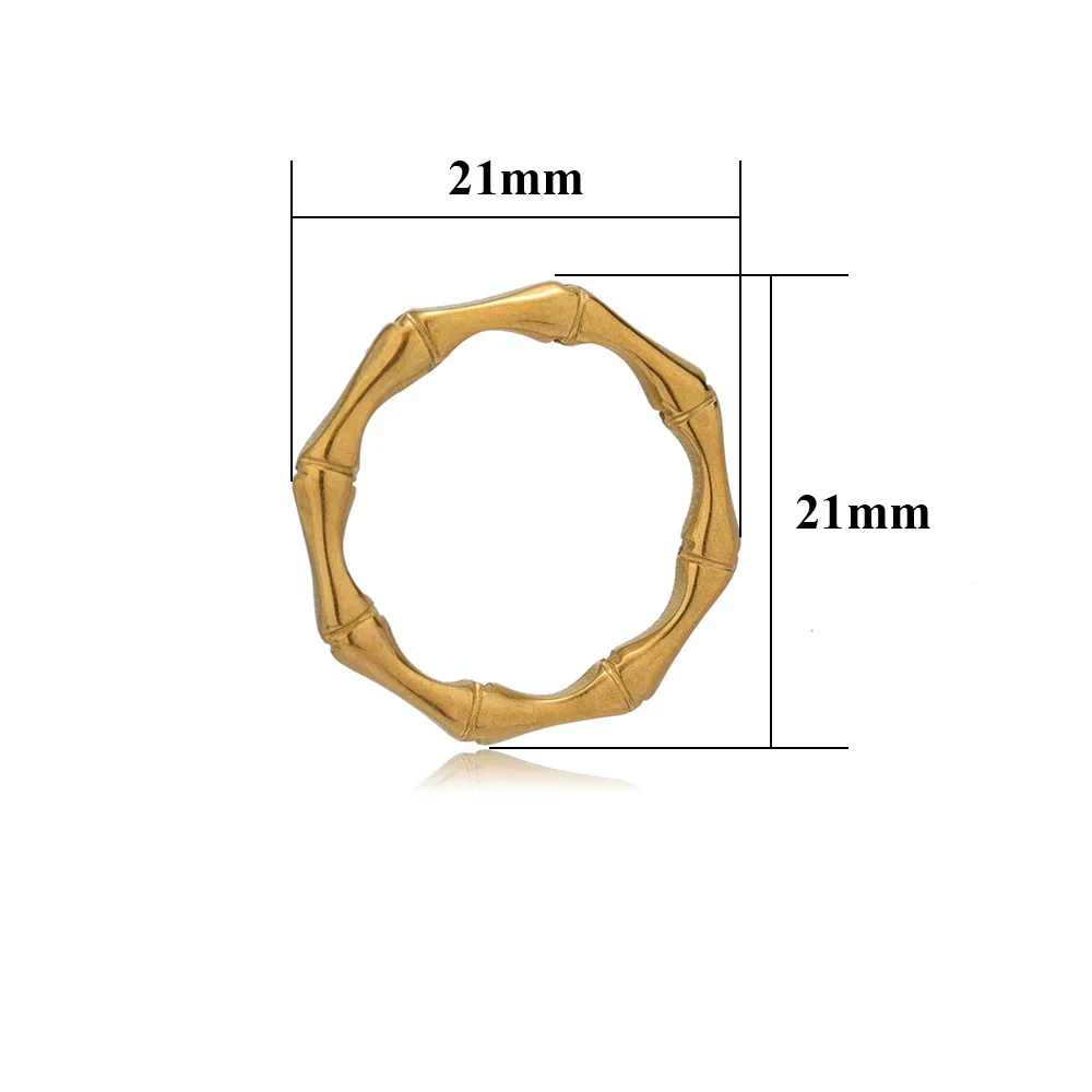Wholesale Stainless Steel Slub Circle Bamboo Pendant Bracelet Necklace Accessories Electroplating Natural Style - Image 4