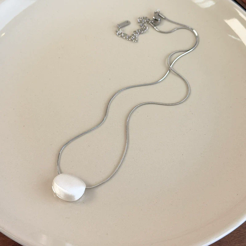Wholesale Stainless Steel Snake Bone Chain Geometric Style Necklace For Women With Electroplating Processing - Image 7