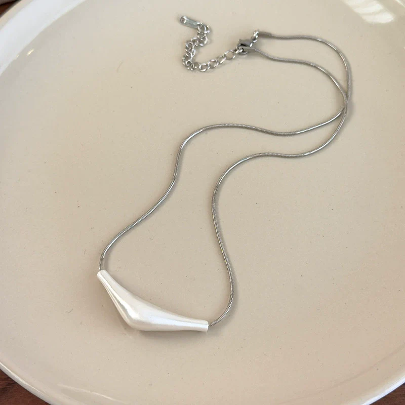 Wholesale Stainless Steel Snake Bone Chain Geometric Style Necklace For Women With Electroplating Processing - Image 8
