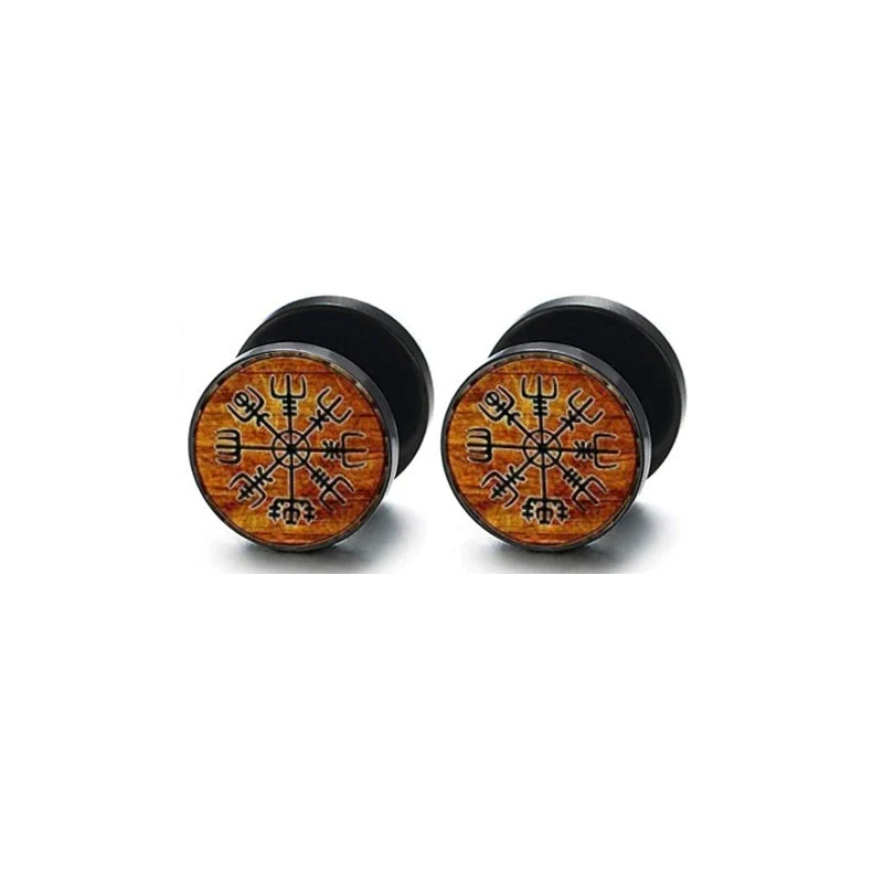 Wholesale Stainless Steel Star Pattern Retro Round Barbell Fashion Personality Ear Clip Earrings For Men And Women - Image 15