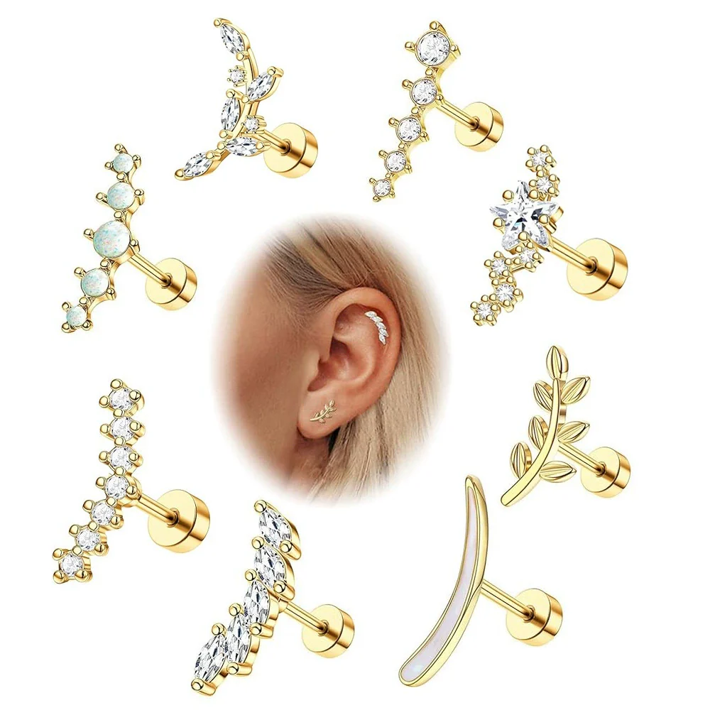 Wholesale Stainless Steel Star Shape Ear Nail Piercing Jewelry - Image 2