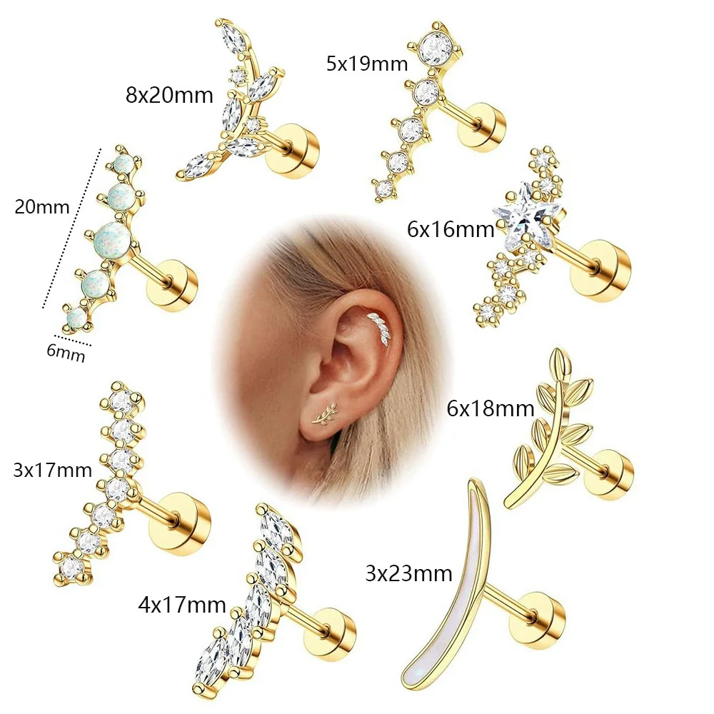Wholesale Stainless Steel Star Shape Ear Nail Piercing Jewelry - Image 5
