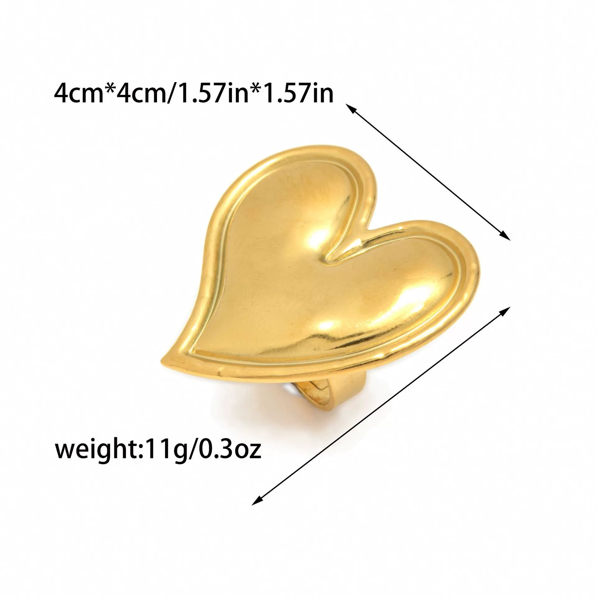 Wholesale Stainless Steel Sweet Heart Shape Ring With Electroplating - Image 6