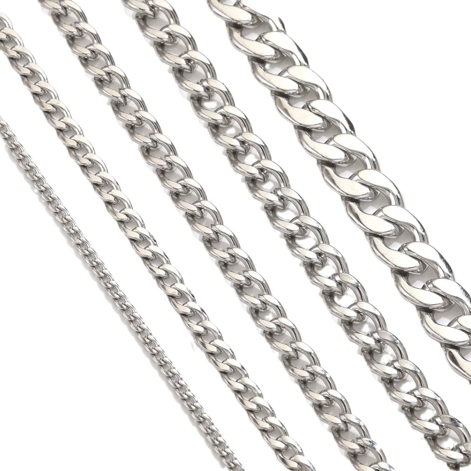 Wholesale Stainless Steel Thread Pattern Electroplated Cuban And Rice Chain Jewelry Accessories For Diy Necklace And Bracelet - Image 5