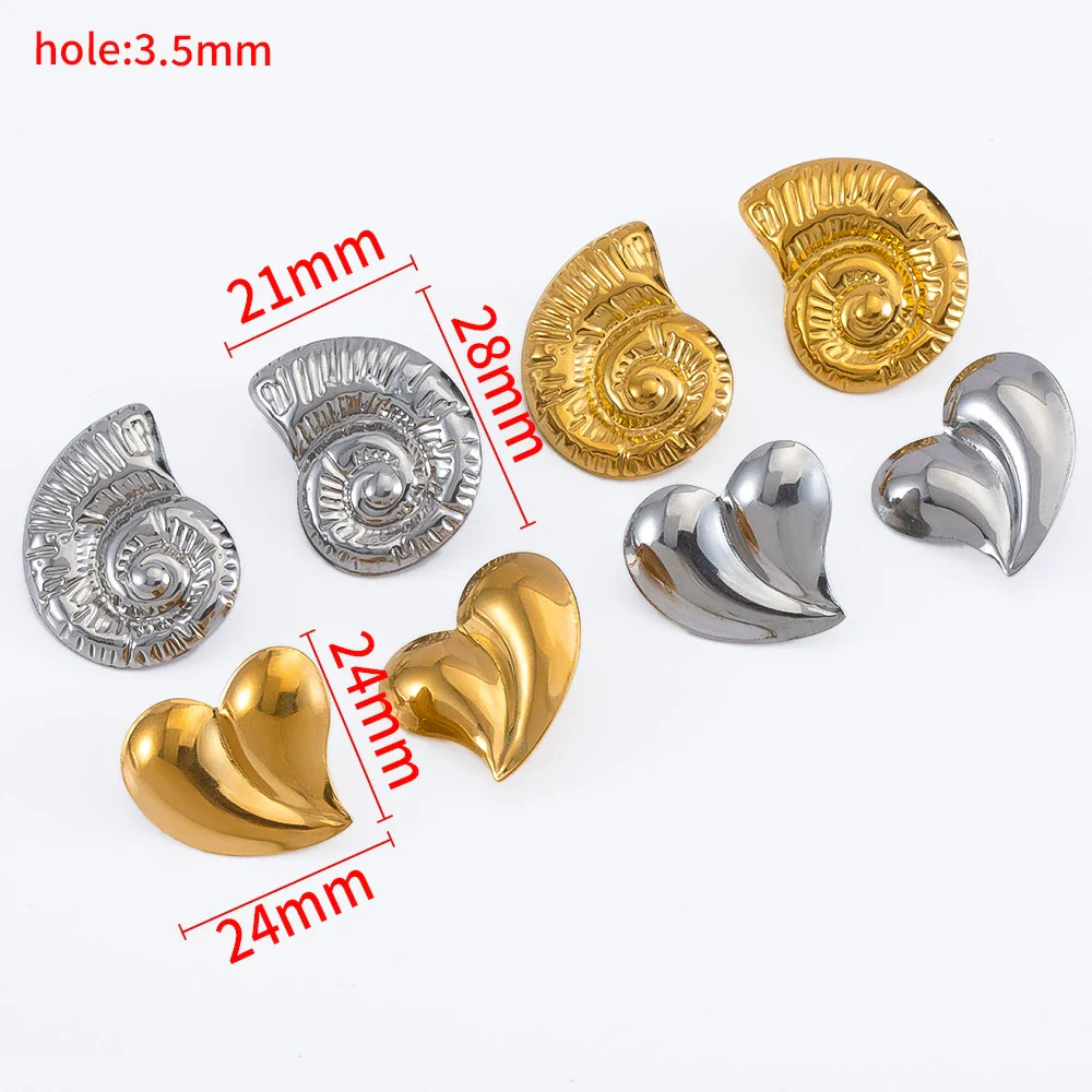 Wholesale Stainless Steel Titanium Steel Earrings With Conch Love Pattern Electroplating For Female Light Luxury Fashion Style - Image 2