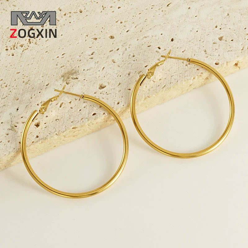 Wholesale 316L Stainless Steel Titanium Steel Geometric Earrings 18K Gold Plated Electroplated For Women Trendy Classic Fashion Allmatch Design
