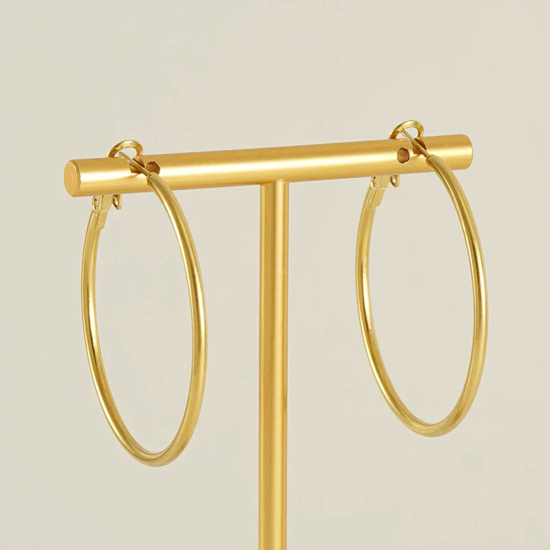 Wholesale 316L Stainless Steel Titanium Steel Geometric Earrings 18K Gold Plated Electroplated For Women Trendy Classic Fashion Allmatch Design - Image 4