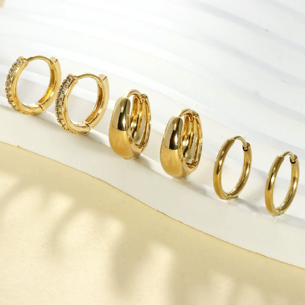 Wholesale Stainless Steel Water Drop Hoop Earrings For Women Electroplated Personality Minimalist Style - Image 3