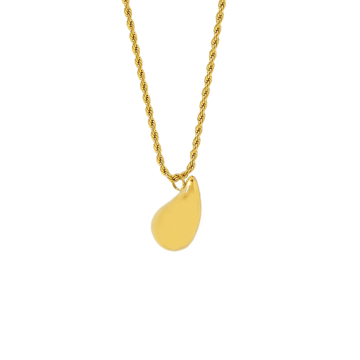 Wholesale Stainless Steel Water Drop Pendant Ochain Necklace Electroplated Unisex Simple Nonfading Highend Jewelry - Image 5