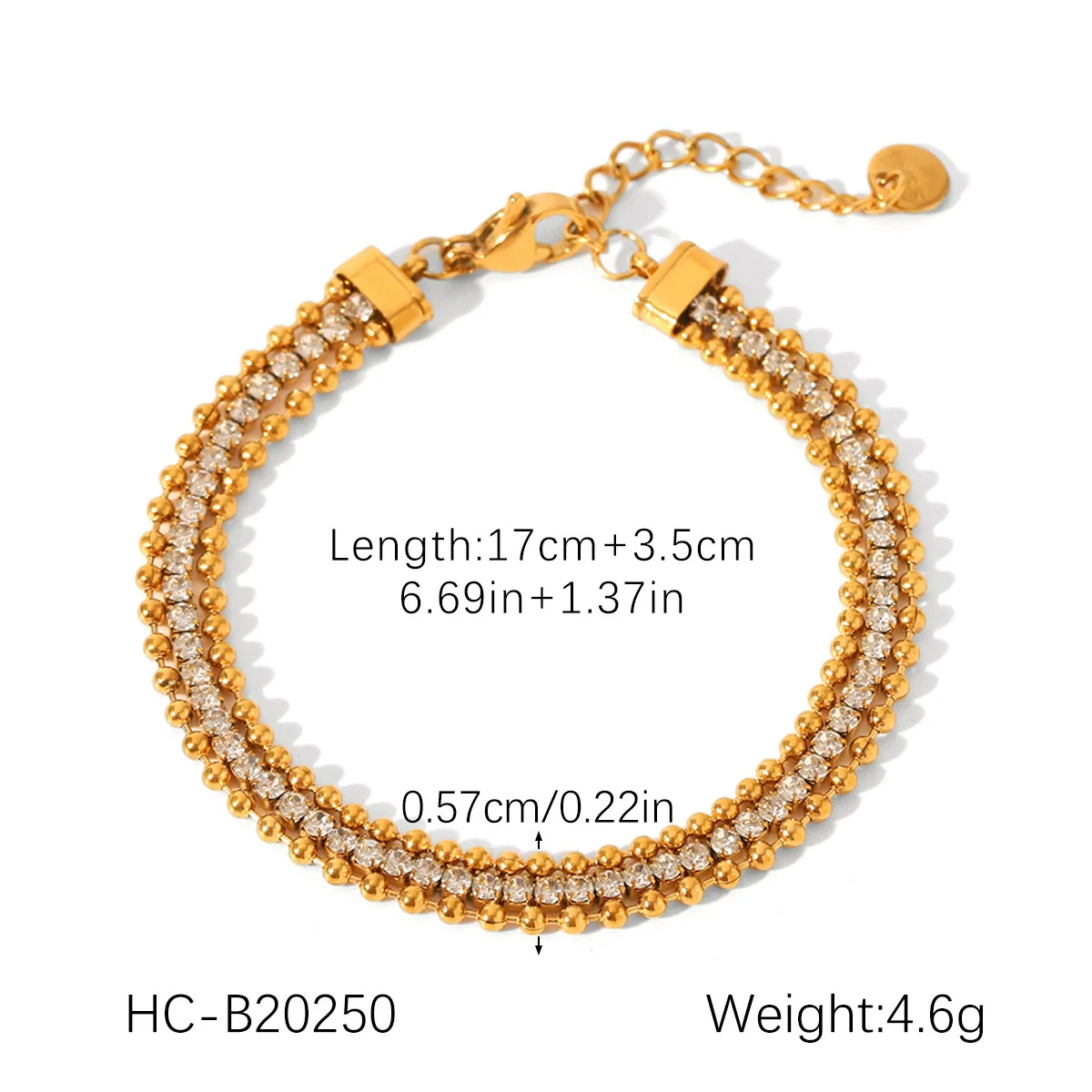 Wholesale Stainless Steel Zircon Heart Shape Flower Geometric Women's Bracelet - Image 9