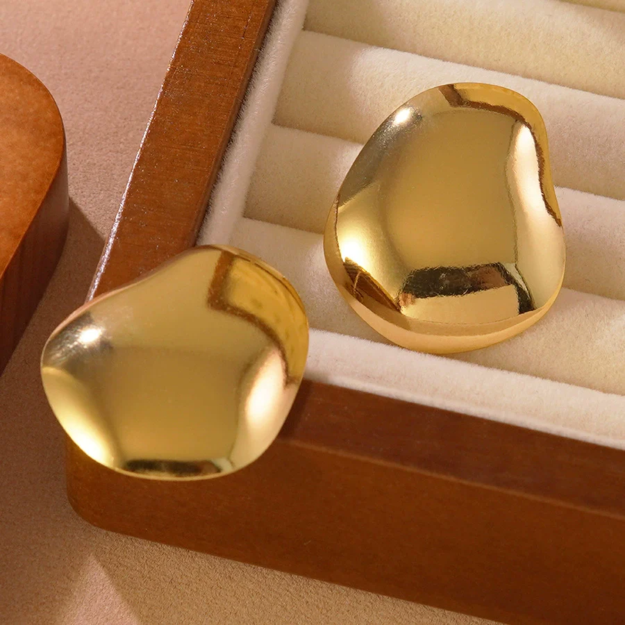 Wholesale Stamping Geometric Stainless Steel Earrings For Women Light Luxury Style
