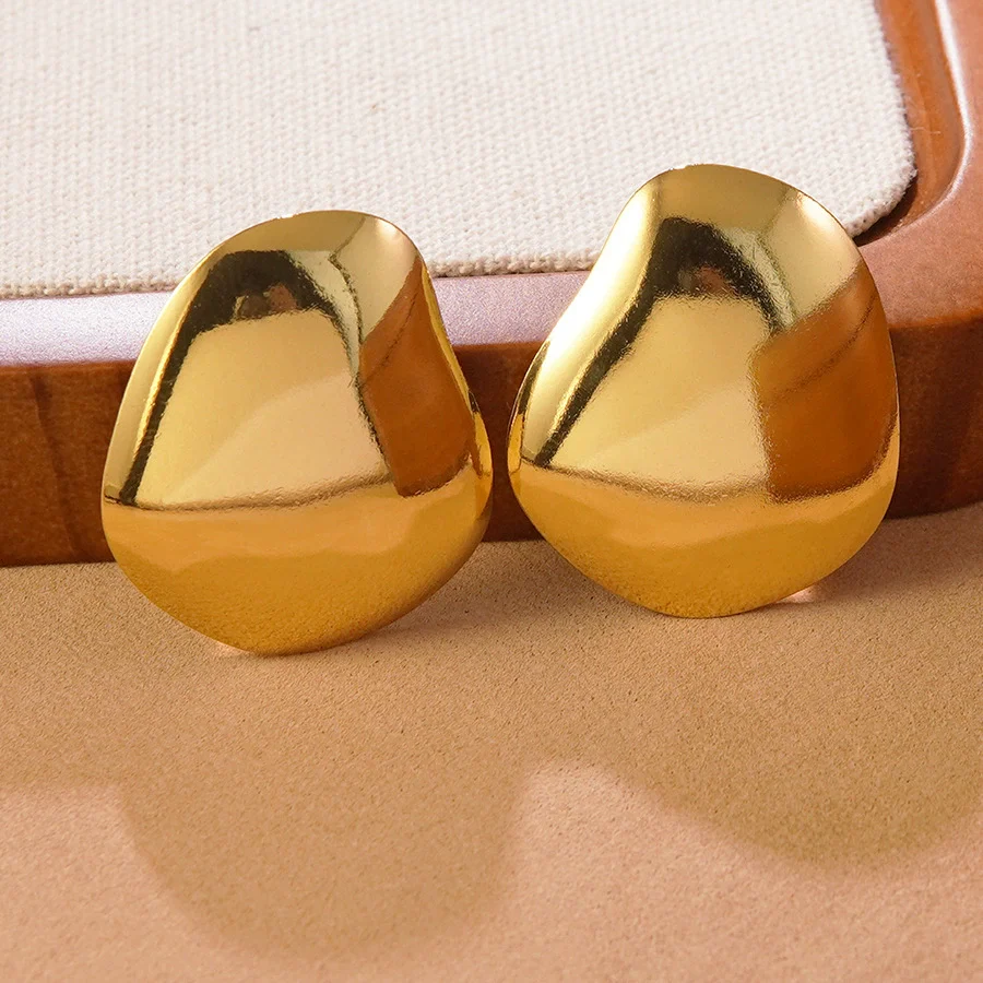 Wholesale Stamping Geometric Stainless Steel Earrings For Women Light Luxury Style - Image 4