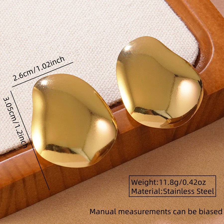 Wholesale Stamping Geometric Stainless Steel Earrings For Women Light Luxury Style - Image 6