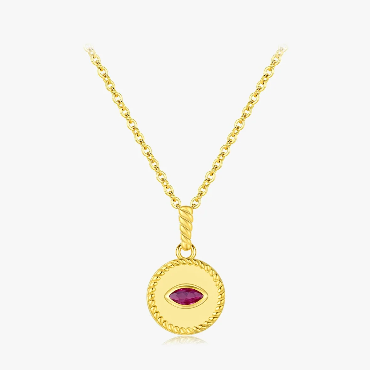 Wholesale Sterling Silver Geometric Pendant Necklace With Gemstones French Retro Style For Women