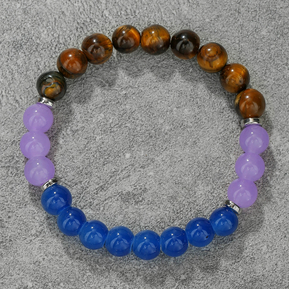 Wholesale Stone Wood Chip Weathered Beads Elastic Bracelet Handmade Geometric Jewelry Unisex - Image 11