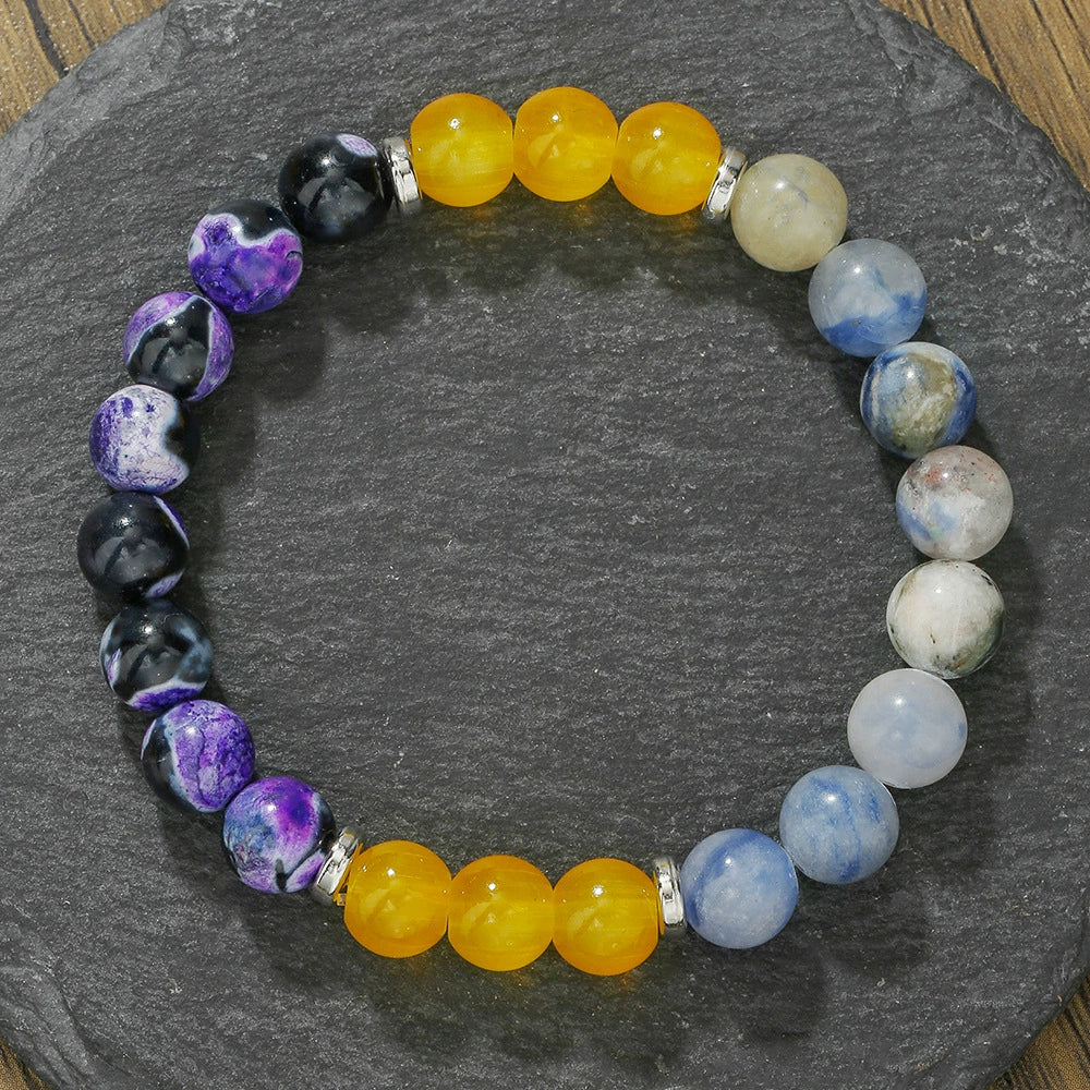 Wholesale Stone Wood Chip Weathered Beads Elastic Bracelet Handmade Geometric Jewelry Unisex - Image 12