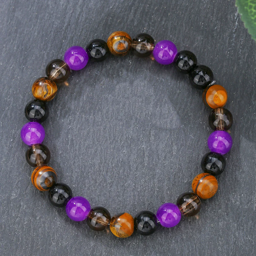 Wholesale Stone Wood Chip Weathered Beads Elastic Bracelet Handmade Geometric Jewelry Unisex - Image 19