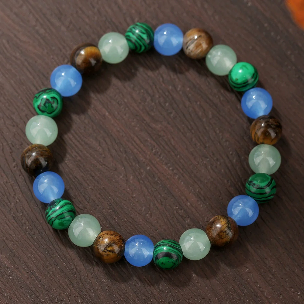 Wholesale Stone Wood Chip Weathered Beads Elastic Bracelet Handmade Geometric Jewelry Unisex - Image 23