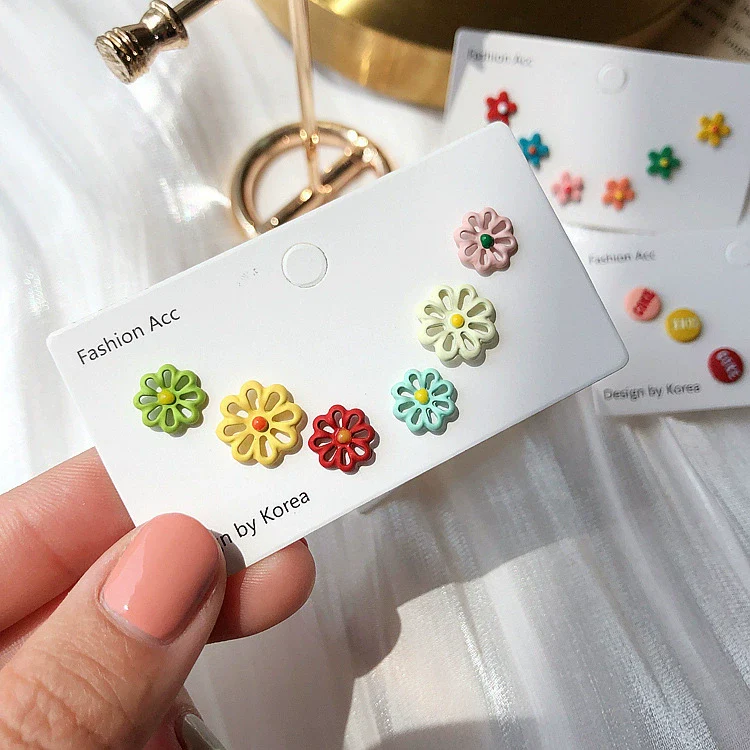 Wholesale Stud Earrings Alloy S925 Silver Needle Flower Style Electroplated For Women - Image 4