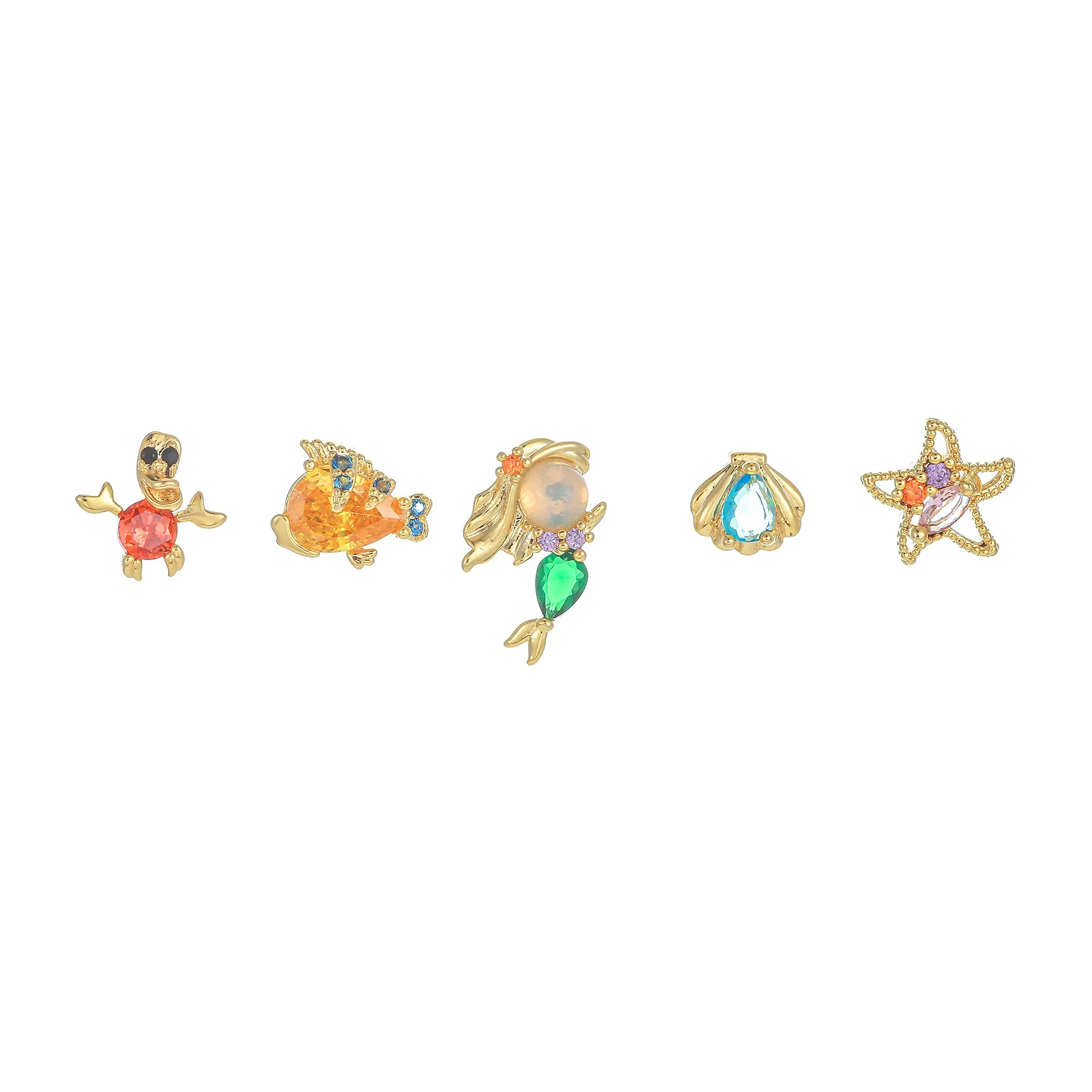 Wholesale Stud Earrings Copper 925 Silver Needle Sweet Cartoon Character Animal Zodiac Inlaid Zircon Women's - Image 5