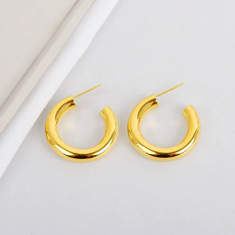Wholesale Stud Earrings S925 Sterling Silver Geometric Cshaped Cold Style For Women