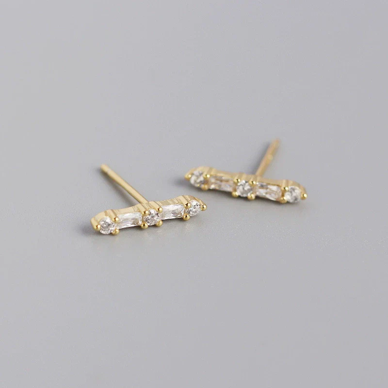 Wholesale Stud Earrings S925 Sterling Silver Geometric Fashion Electroplated - Image 7