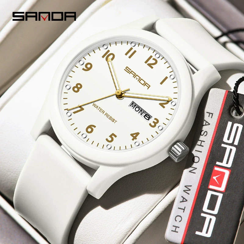 Wholesale Student Quartz Watch Candy Color Simple Cute Style Round Dial Stainless Steel Buckle Tpu Strap Abs Case Acrylic Mirror