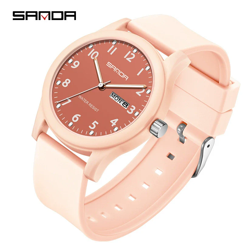 Wholesale Student Quartz Watch Candy Color Simple Cute Style Round Dial Stainless Steel Buckle Tpu Strap Abs Case Acrylic Mirror - Image 10