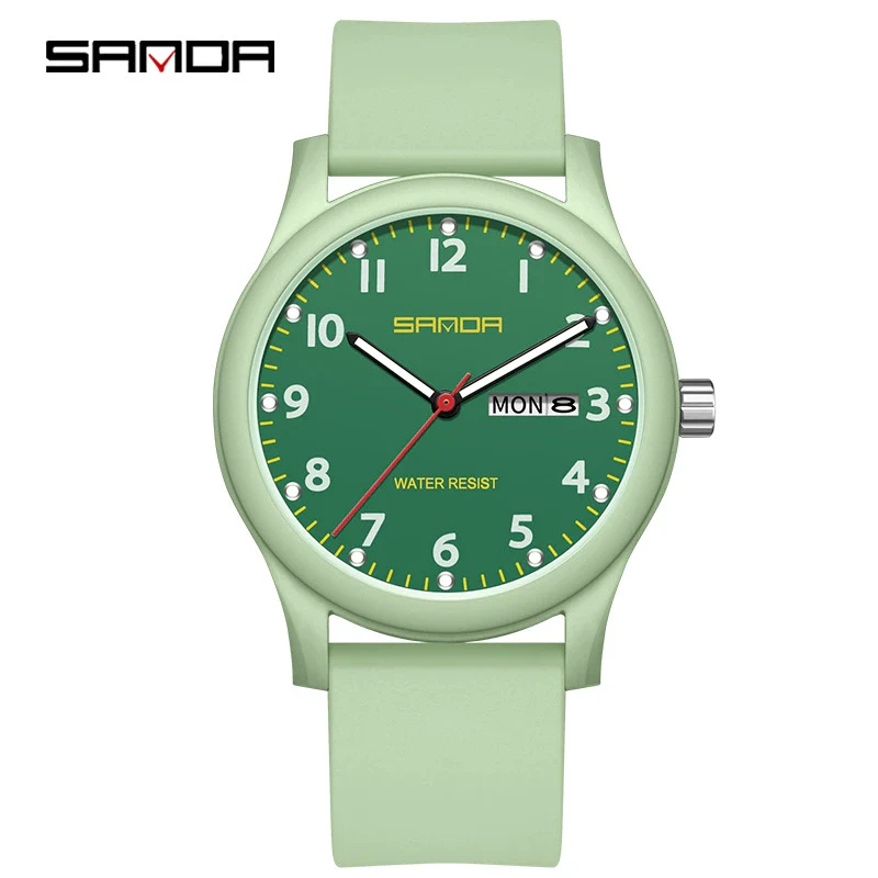 Wholesale Student Quartz Watch Candy Color Simple Cute Style Round Dial Stainless Steel Buckle Tpu Strap Abs Case Acrylic Mirror - Image 2