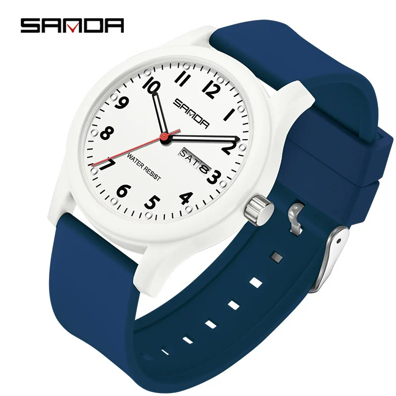 Wholesale Student Quartz Watch Candy Color Simple Cute Style Round Dial Stainless Steel Buckle Tpu Strap Abs Case Acrylic Mirror - Image 5