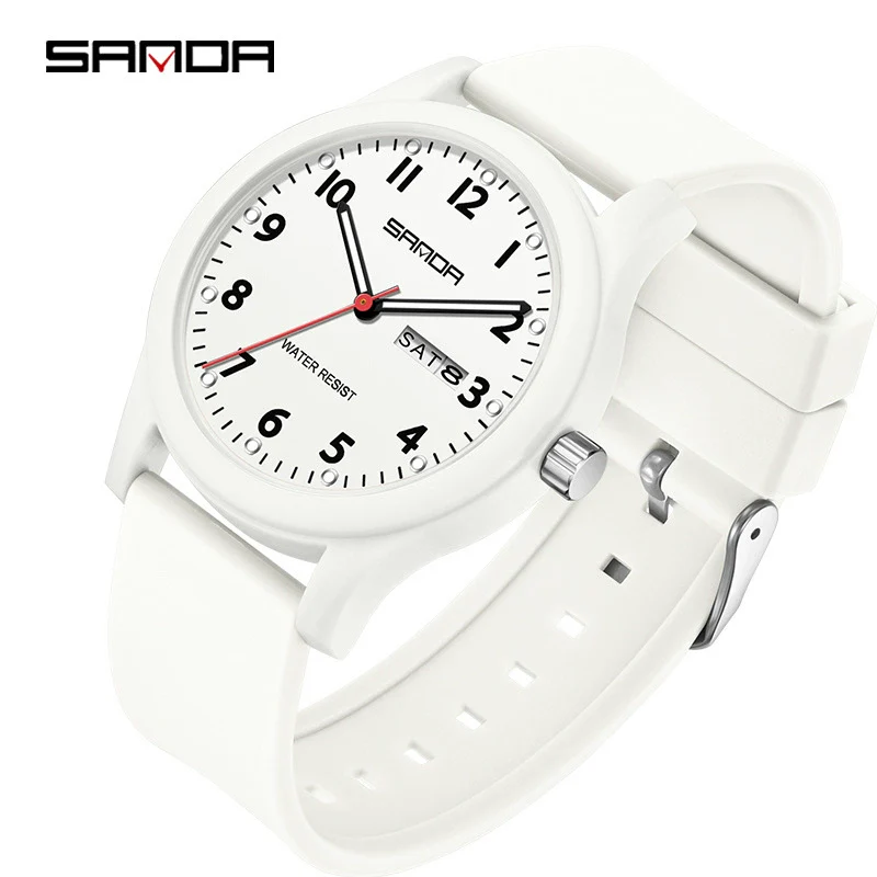 Wholesale Student Quartz Watch Candy Color Simple Cute Style Round Dial Stainless Steel Buckle Tpu Strap Abs Case Acrylic Mirror - Image 6