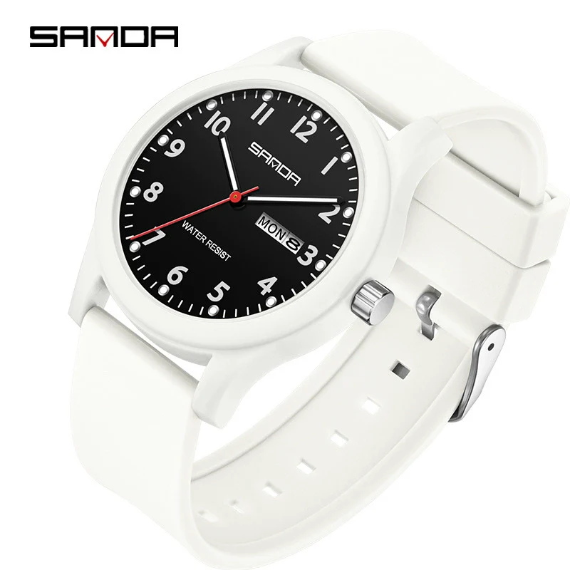 Wholesale Student Quartz Watch Candy Color Simple Cute Style Round Dial Stainless Steel Buckle Tpu Strap Abs Case Acrylic Mirror - Image 7