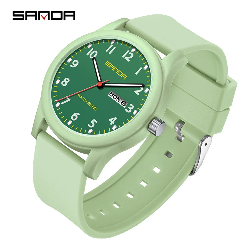 Wholesale Student Quartz Watch Candy Color Simple Cute Style Round Dial Stainless Steel Buckle Tpu Strap Abs Case Acrylic Mirror - Image 9
